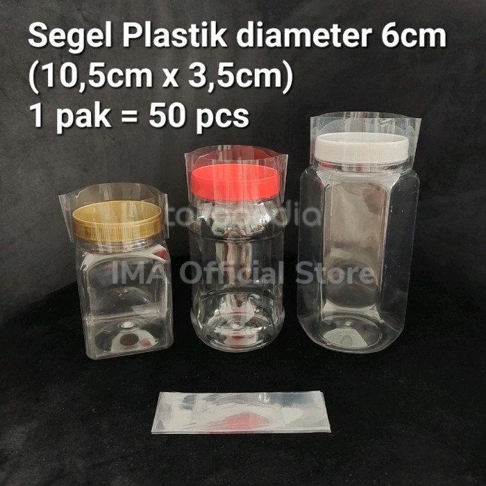 LB670 Segel Plastik Tutup Toples diameter 6cm (10,5cm x 3,5cm) isi 50pcs OBRAL