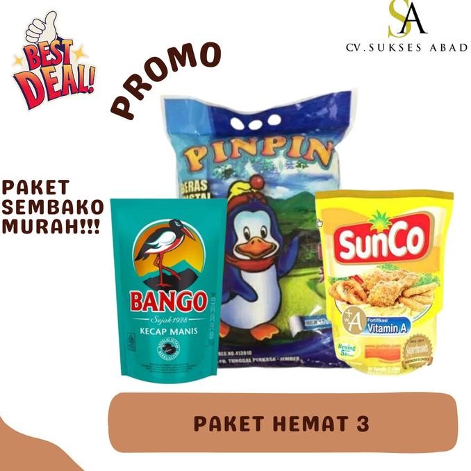 

Paket Sembako Hemat 3 Beras Minyak Kecap Manis Sukses Abadi