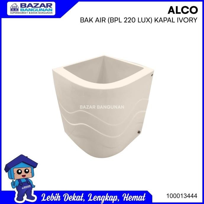 Bak Air Mandi Sudut Alco Luxury Fiber Glass 220 Liter 220 Ltr Ivory