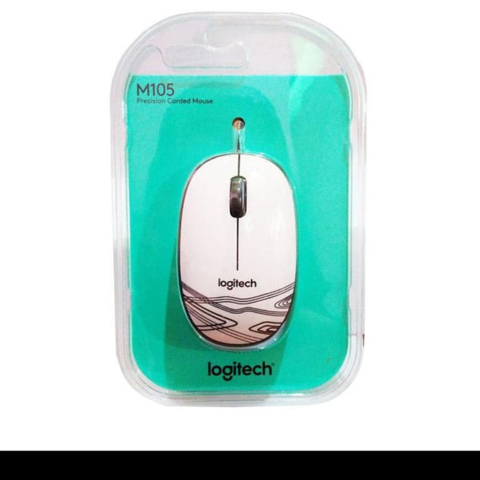 LOGITECH M105 MOUSE KABEL USB WARNA PUTIH