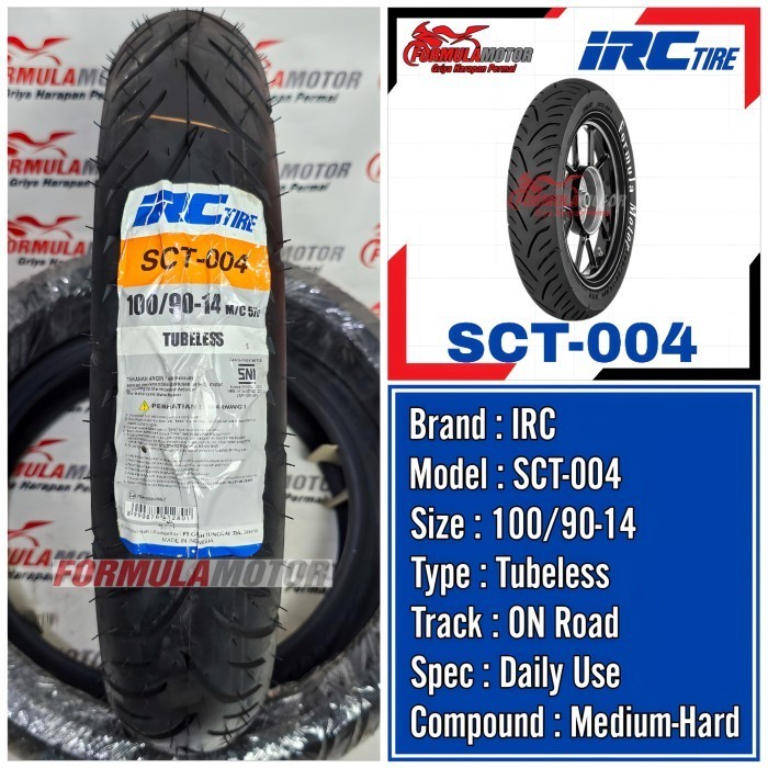 100/90-14 Ban IRC Tubeless - Ban Belakang Motor Lexi Ring 14