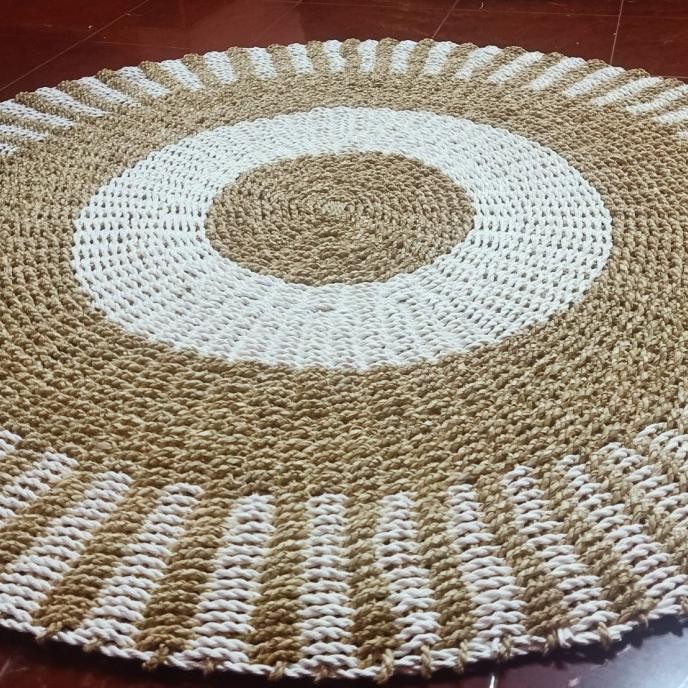 Rug Anyaman Seagrass 120Cm / Karpet Anyaman / Karpet Bulat