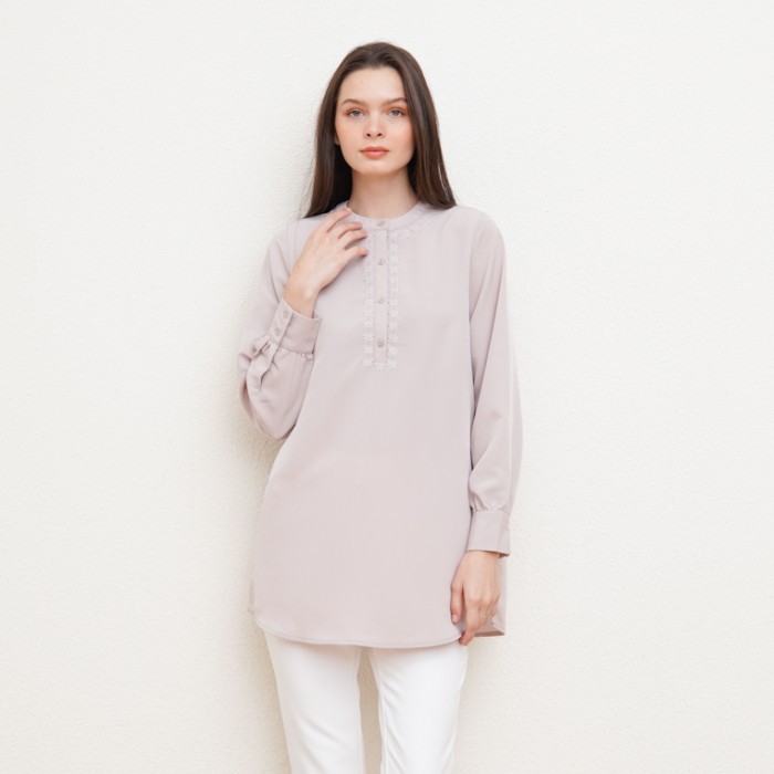 Tunik VALINO LADIES TUNIK LENGAN PANJANG PINK WANITA - D-CDFG14-V5 - 8 terbaru elegan terbaru
