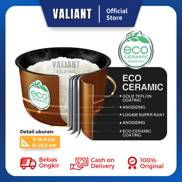 Panci Magic Com Yongma NON WING / Inner Pot Eco Ceramic 2 Liter