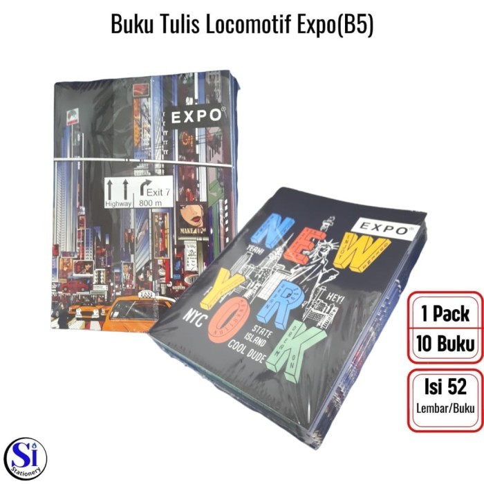 

Ready Buku Tulis Locomotif Expo B5 52 Lembar 1 Pack Isi 10 Pcs