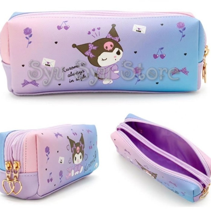 

Pouch Tempat Pensil 2 Sekat Resleting My Melody Kuromi Cinnamoroll