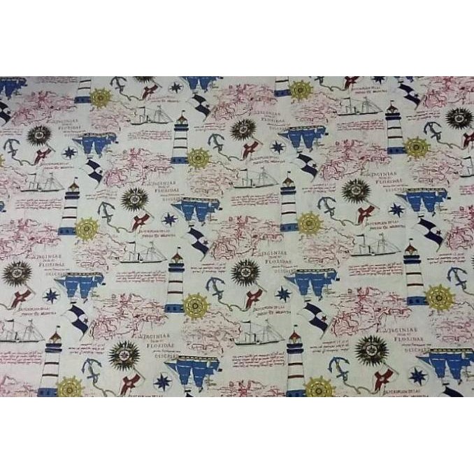 

ARF 150cm X 50cm wholesale bulk cotton linen nautical map fARFric 100 x 148 cm