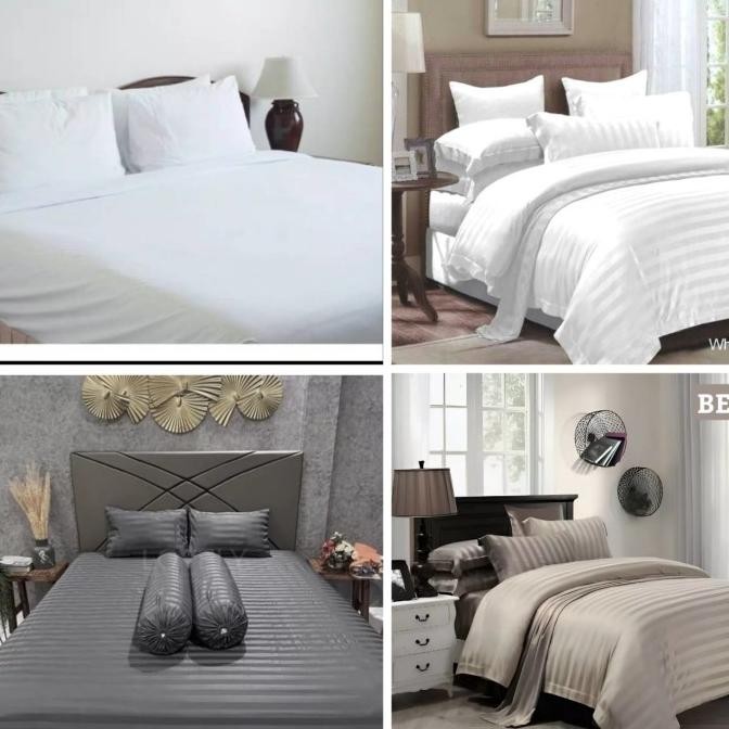Sprei Hotel Sprei Polos Putih Sprei Salur Uk 160X200 180X200 200X200
