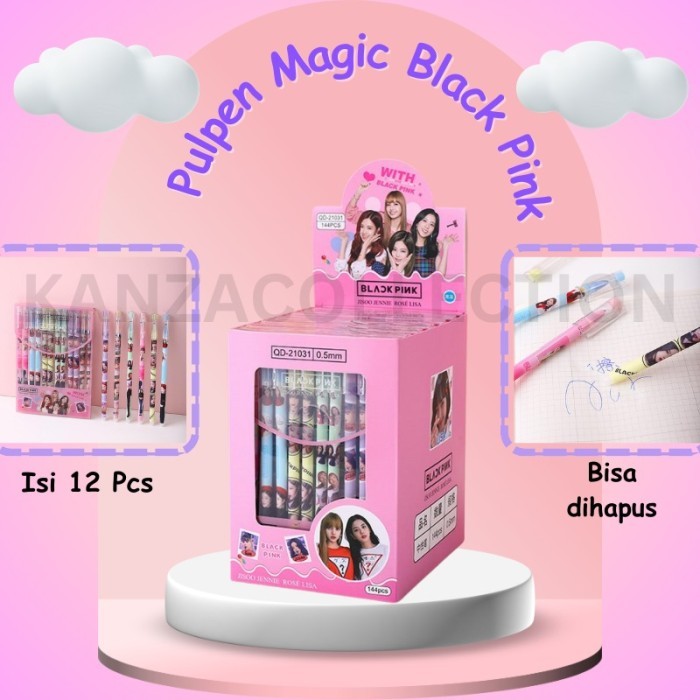 

Bolpoin Tinta Alat Tulis / Pulpen Gel Hapus Karakter Anak isi 12 pcs