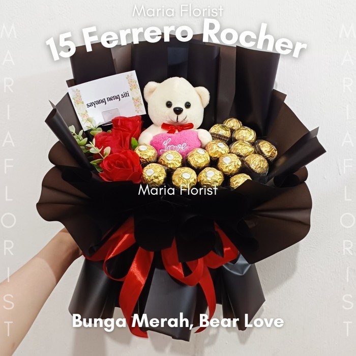 

BUKET BUNGA BONEKA FERRERO-BUKET BUNGA COKLAT ANNIVERSARY/BIRTHDAY