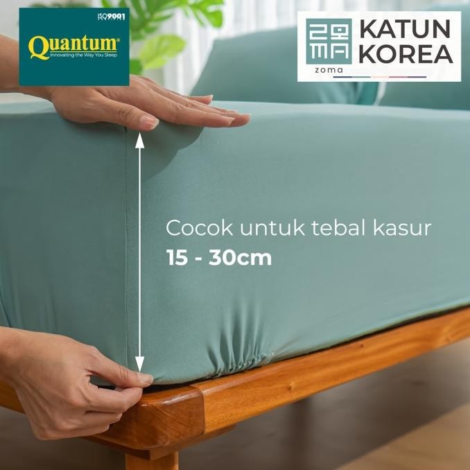 Sprei Katun Korea Zoma By Quantum - Sprei Set Polos Kasur