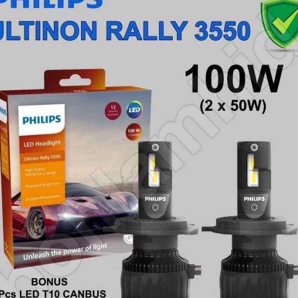 Led Philip Ultinon Rally 100 Watt Lampu Mobil H4 H11 H7 Hb3 Hb4 Hir2
