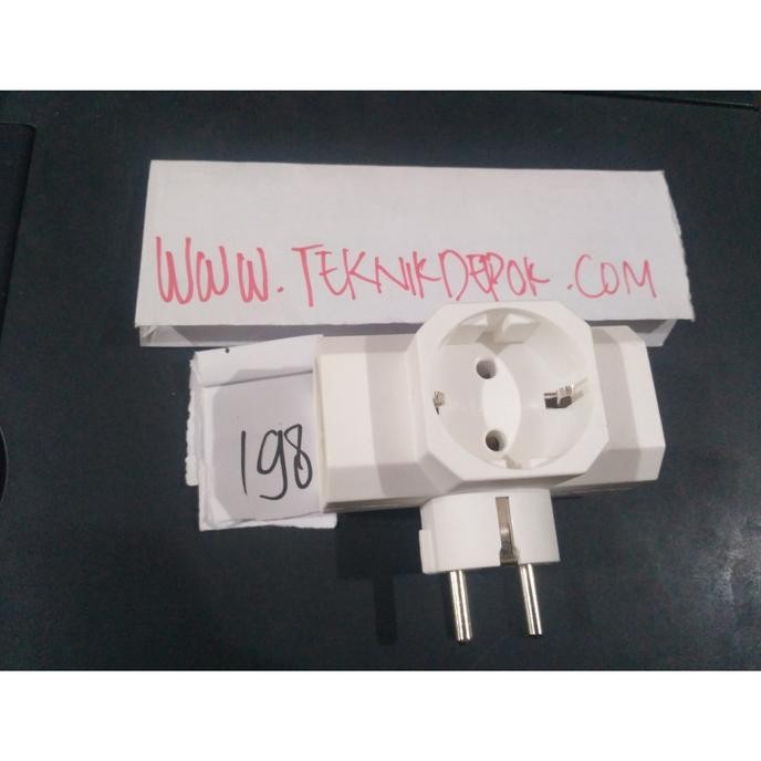 steker T 3 lubang arde broco colokan listrik stop kontak 3 cabang Original