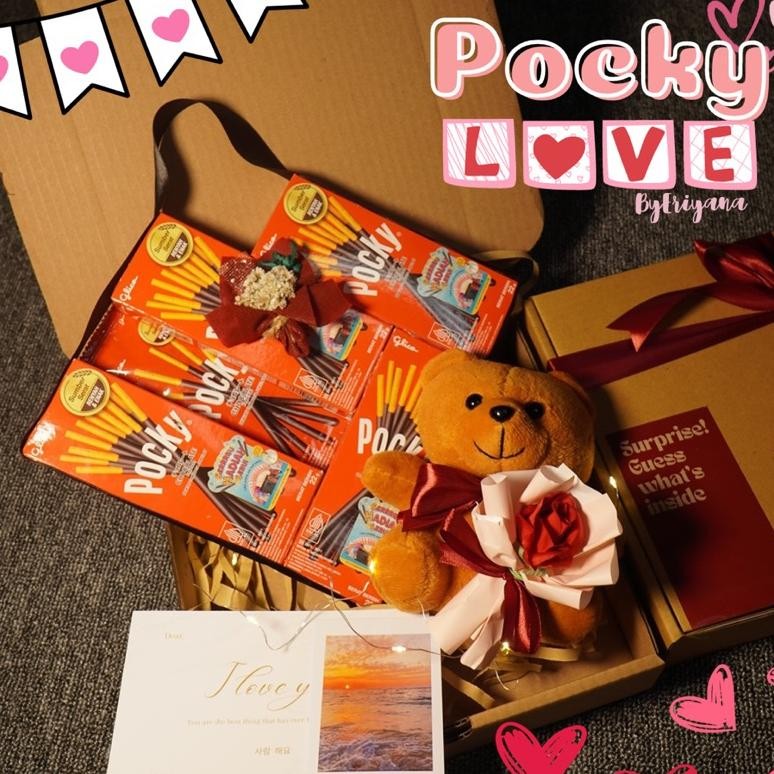 

VD08 Pocky Love Hampers Snack Box Kado Ulang Tahun Pacar Kado Valentine Gift Box Hampers Coklat Premium Hadiah Boneka Wisuda Anniversary Sempro Sahabat Hadiah Unik Cewek Cowok Termurah