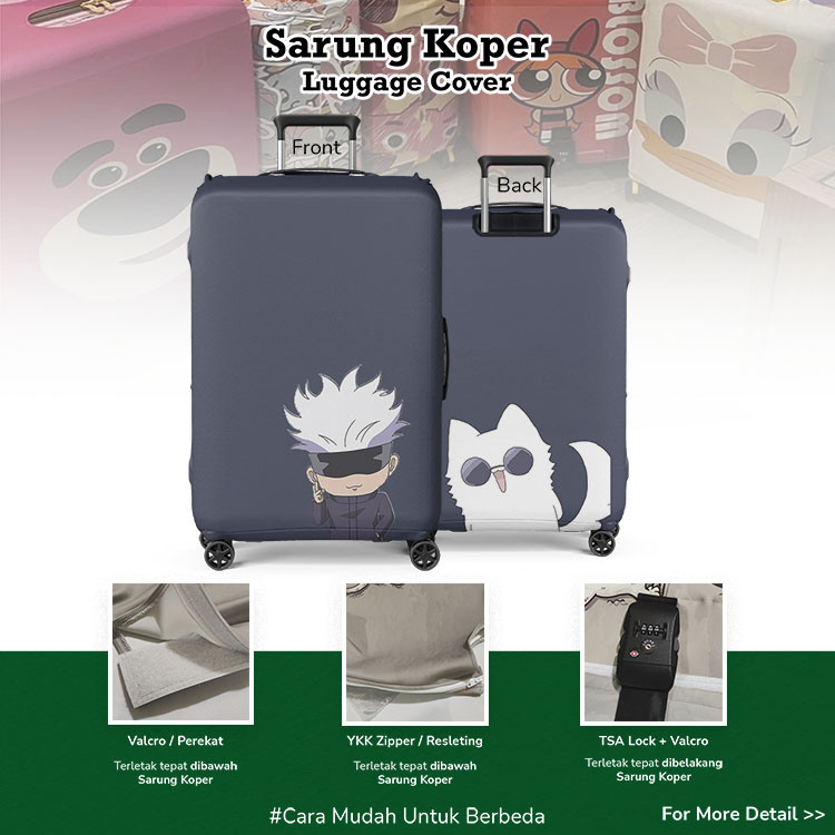 Jujutsu Kaisen : Gojo Satoru / Gojo-sensei Cat - Luggage Cover / Pelindung Koper / Sarung Koper