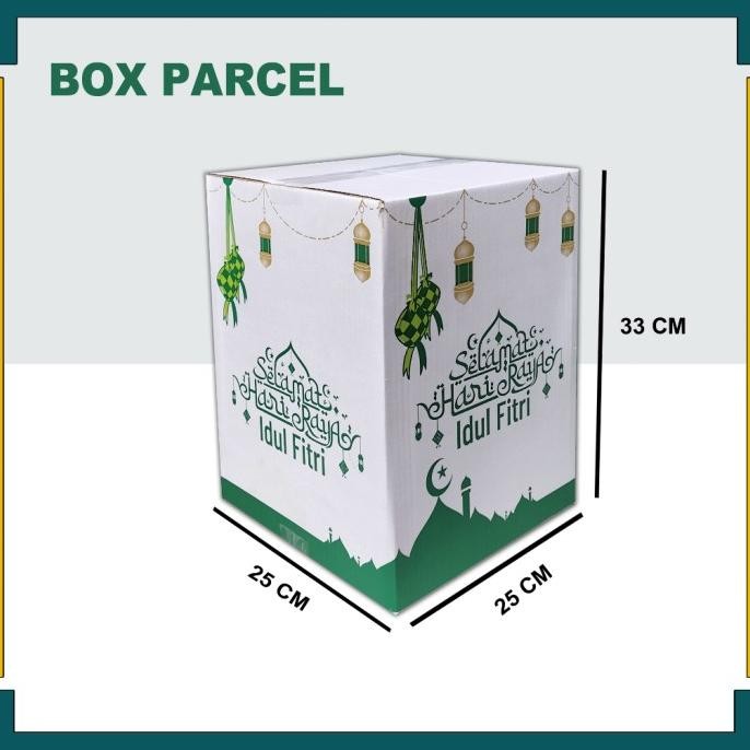 

Mubarak| Box Parcel 25x25x33 Cm/Box Eidul Fitri / Kardus Parcel Hari Raya Idul