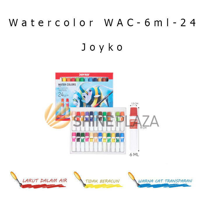 

CAT AIR WATER COLOR JOYKO WAC-6ML-24 COLOR - WATERCOLOR WATERCOLOUR SET 24 WARNA