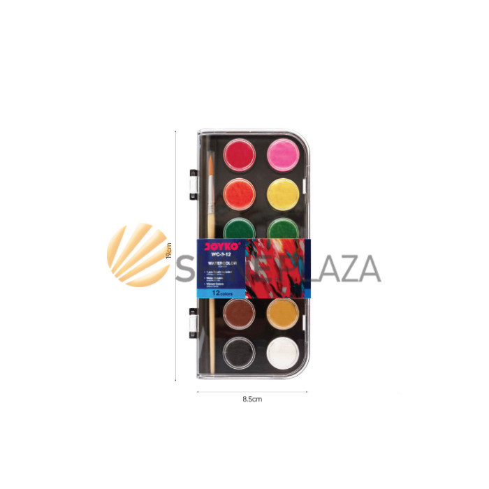 

WATERCOLOR CAKE SET WC-3-12 JOYKO - CAT AIR WATERCOLOUR ISI 12 WARNA