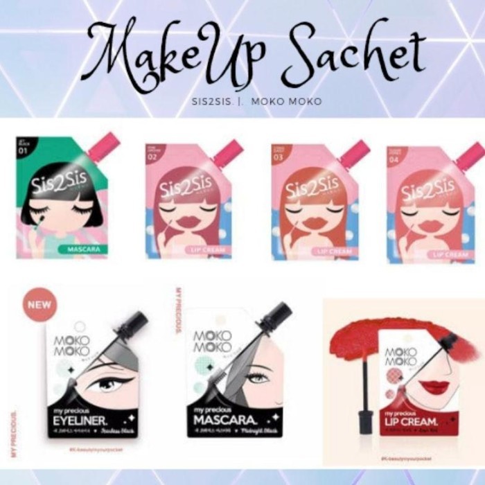 DISKON Best [Sale] Sis2Sis Lipcream Maskara Eyeshadow Make Up Sachet