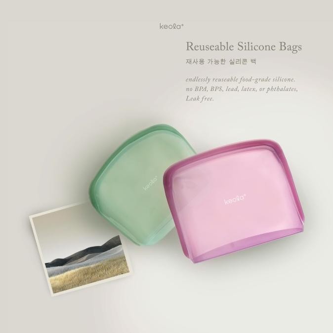 KEOLA - Silex Bag Standing Reusable Silicone Multi purpose Pouch Food Storage 3500ml & 4000ml / Zipl