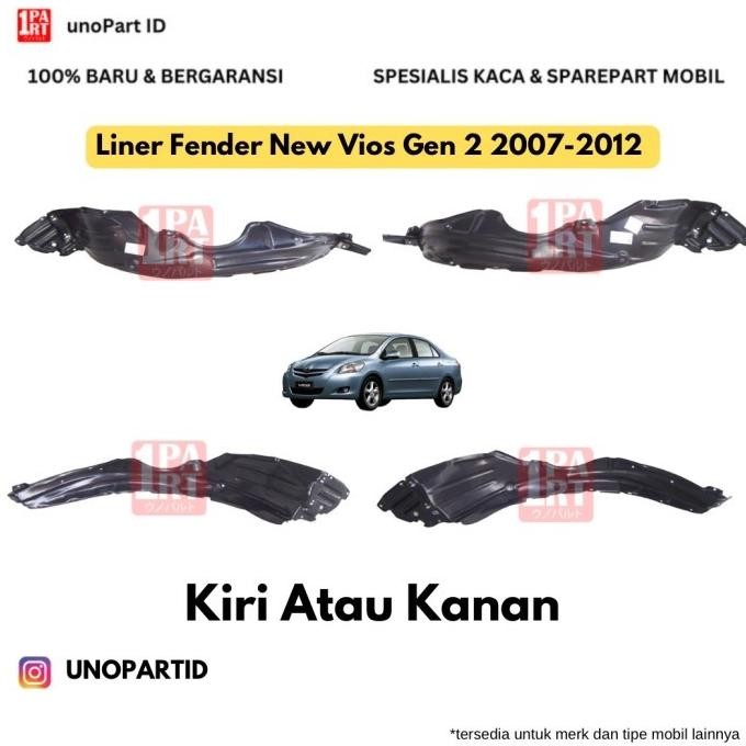 Liner Fender / Pelindung Spakbor Toyota Vios Gen2 07-12 Kanan / Kiri Top