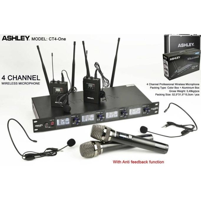 MIC WIRELESS ASHLEY CT4ONE CT 4ONE  CT 4 ONE 4 MIC PEGANG