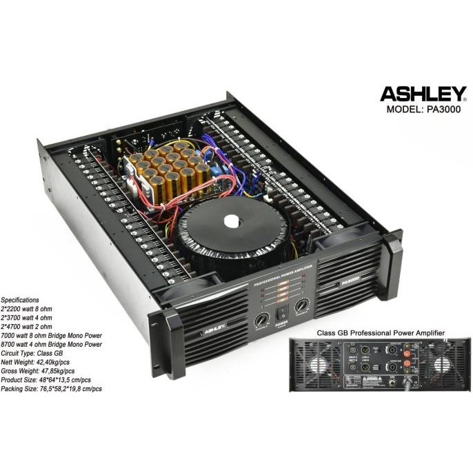 POWER AMPLIFIER ASHLEY PA3000 PA 3000 ORIGINAL