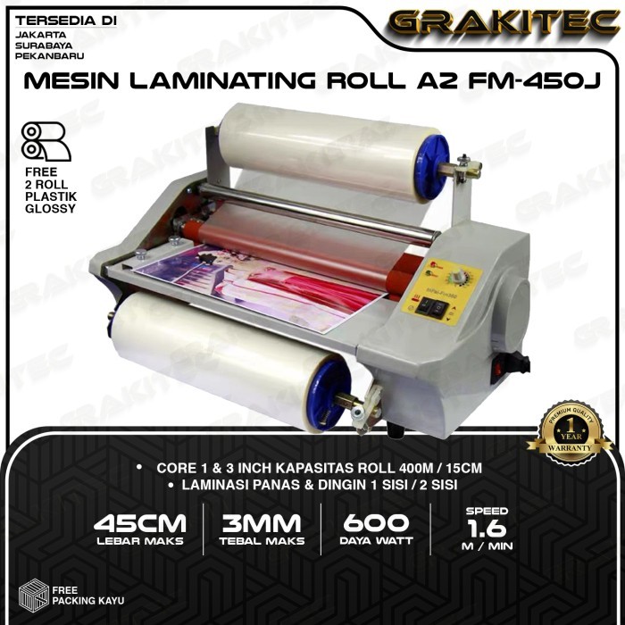 Mesin Laminasi Roll / Mesin Laminating Roll A3 A2 GRAKITEC