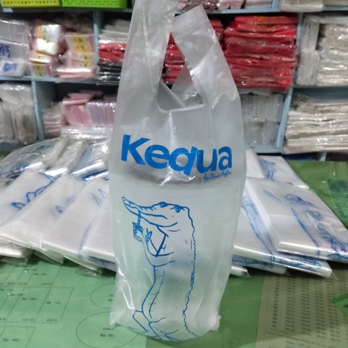 Fika Kantong Plastik/kresek Single cup/1 Gelas Sablon