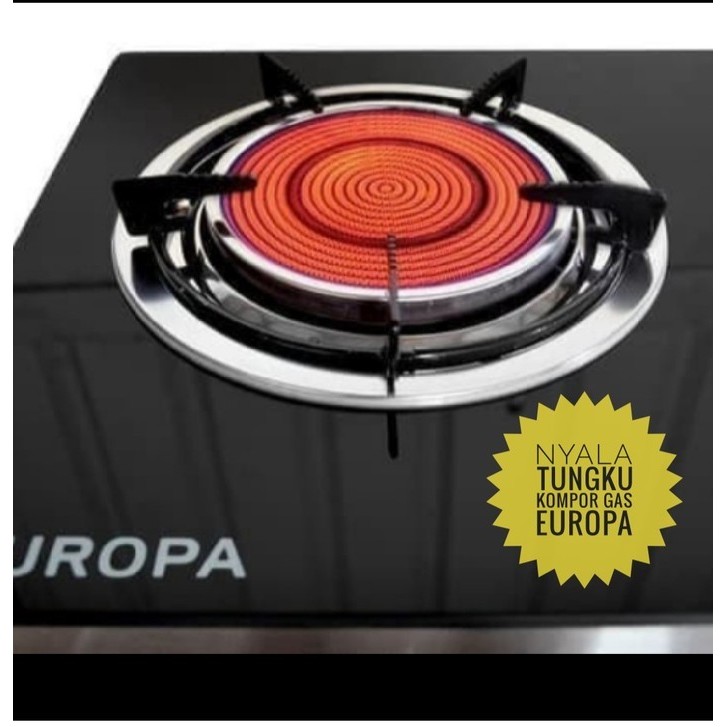 Kompor Gas Infrared Ueropa 2 Tungku / Kompor Kaca 2 Tungku Ueropa