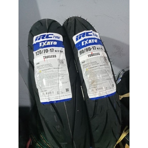 Paket Ban Motor Yamaha Vixion / IRC Exato 90/80 Ring17 120/70 Ring17 Tubeles
