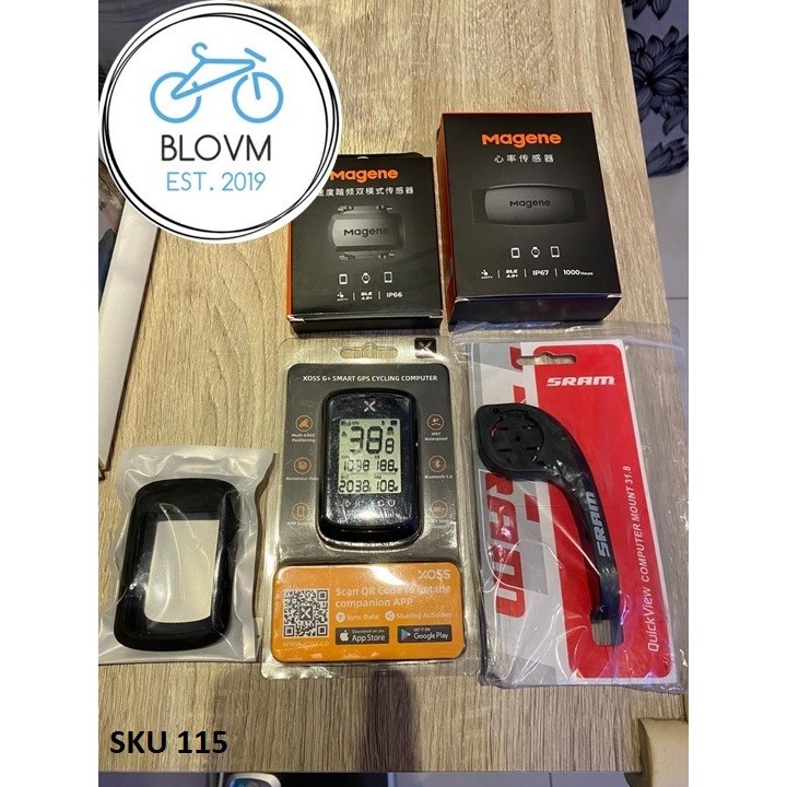 Ready PAKET Xoss G+ Magene Heart Rate Magene Cadence dan Barfly Sram Komplit