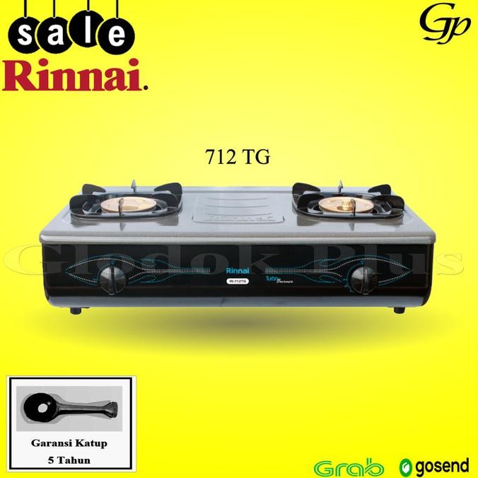 Rinnai Ri-712Tg Kompor Gas 2 Tungku Rinai Ri712Tg Turbo Burner 712 Tg