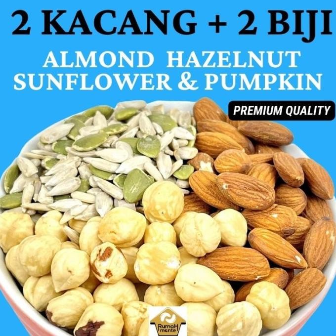 

trailmix nuts seeds 500gr almond hazelnut pumpkin seed sunflower seed termurah