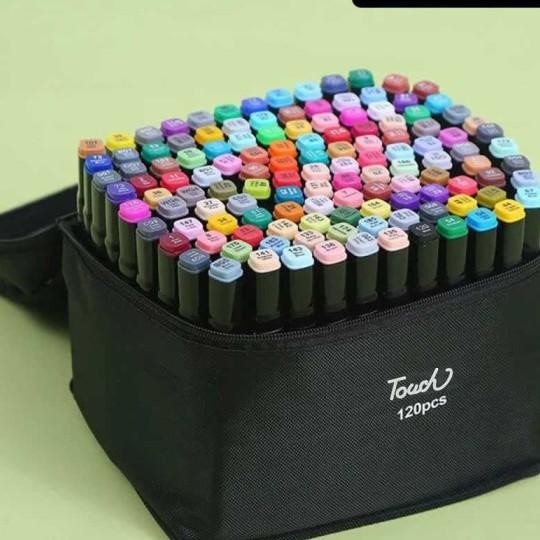 

Touch Spidol Dual Side Fine Art Brush Art Marker Set 120 Warna - Cy-00