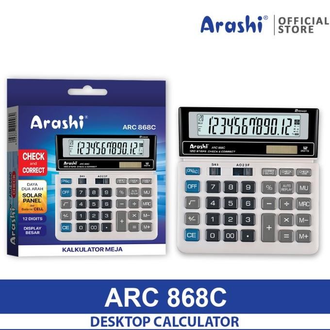 

gd-324 Calculator / Arashi Kalkulator ARC 868C / 12 Digit / Check Correct Premium