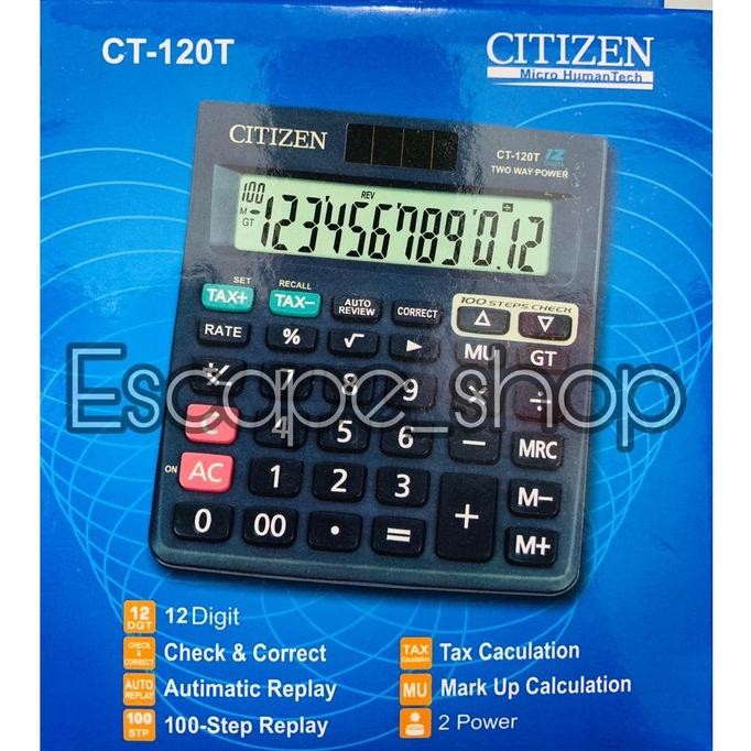 

FUZ-611 Kalkulator Citizen type CT 120 T - Calculator Citizen 12 Digit CT-120T Original