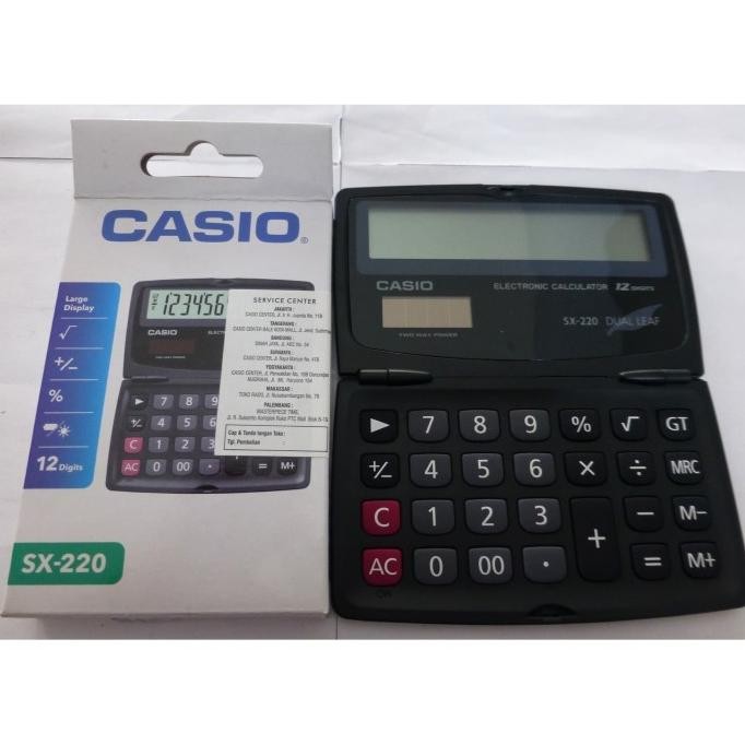 

sa-324 KALKULATOR LIPAT CASIO SX 220 ORIGINAL - 12 DIGIT - 2 POWER Hemat