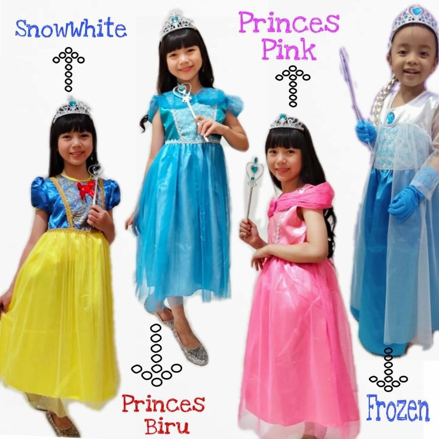 murah ( GAUN SAJA ) Gaun Anak Frozen - Dress Frozen - Kostum Dres Frozen - Dress Anak Perempuan - Ko
