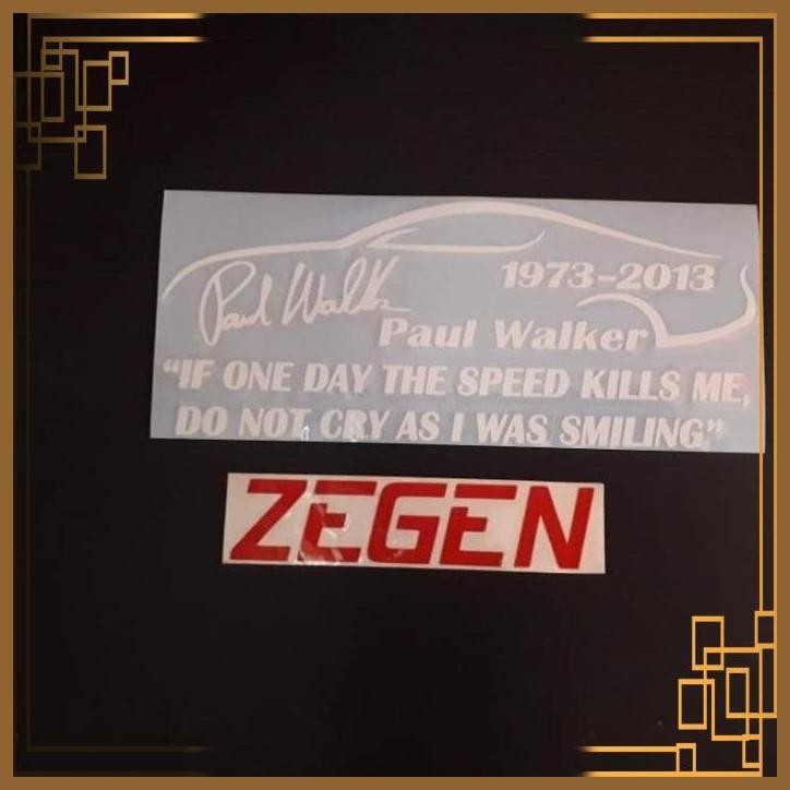 

[ZGA] STICKER STIKER PAUL WALKER IF ONE DAY - PUTIH