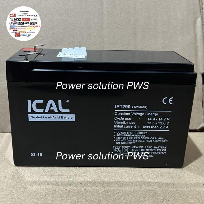 Aki / Baterai UPS ICA ICAL IP1290 12V 9Ah Battery ICAL IP 1290 12 Volt 9 Ampere