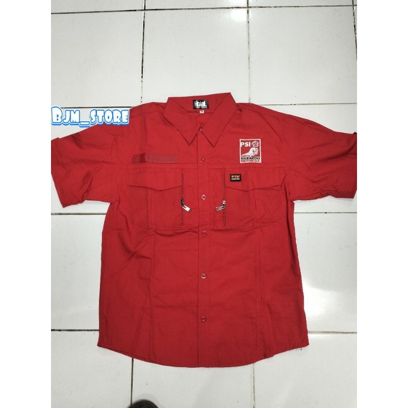 kemeja taktikal w Tac partai PSI lengan pendek