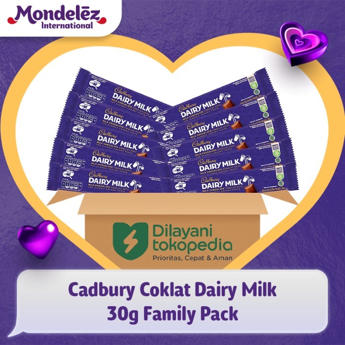 

TERBAIK Cadbury Coklat Dairy Milk 30g Family Pack - Camilan / Snack