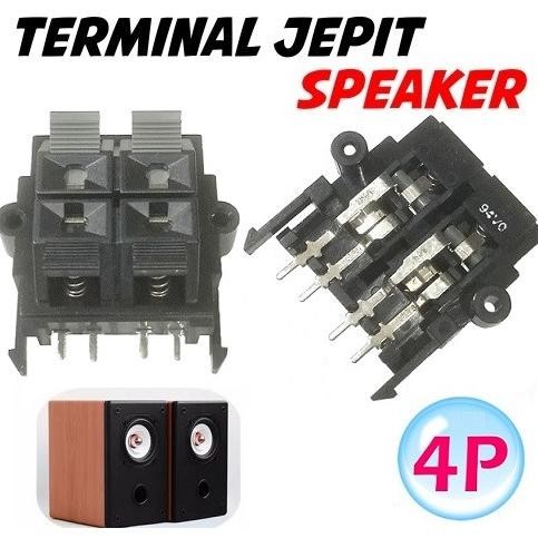 "'''] Terminal Kabel Speaker Jepit Kotak 4 Pin 2x2 Soket Audio Input Box 4P