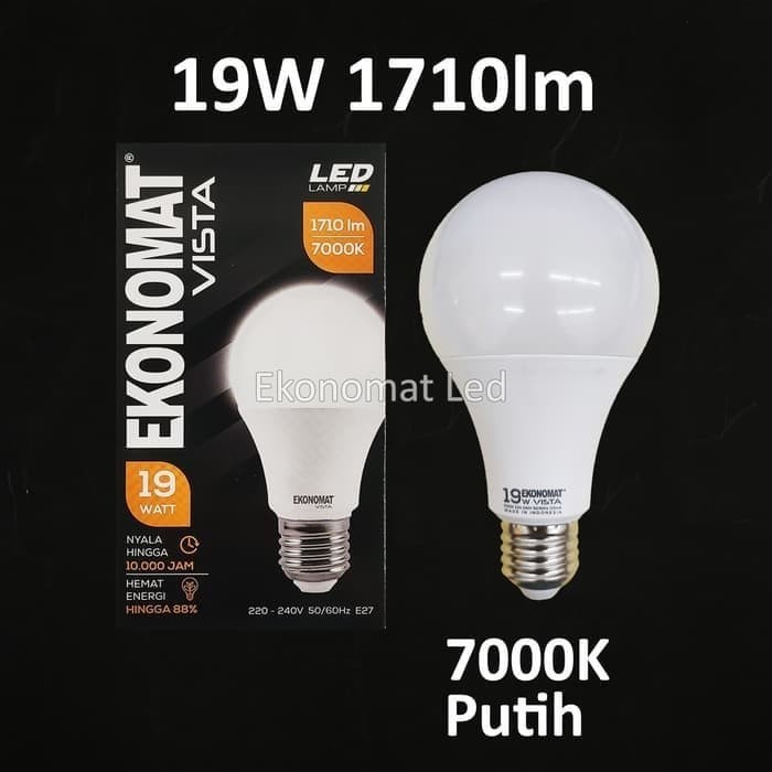 Kualitas terbaik] Lampu Led Ekonomat Vista 19w / Led Buld Cool Daylight