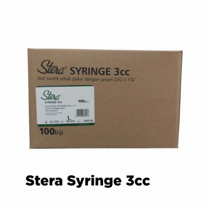 Kualitas terbaik] Syringe 3cc Stera Box isi 100 / Spuit 3ml Stera Box isi 100