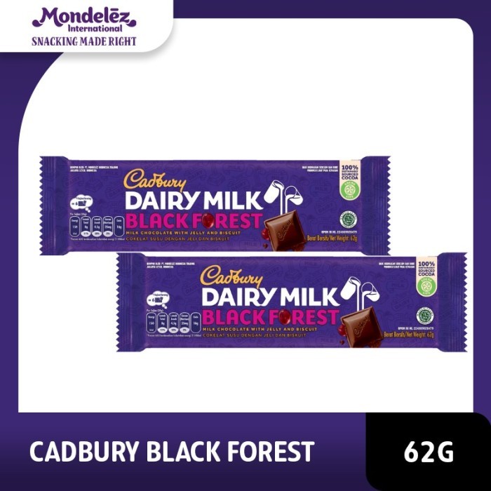 

PROMO Cadbury Coklat Dairy Milk Black Forest 62g - 2 Pack - Snack Chocolate