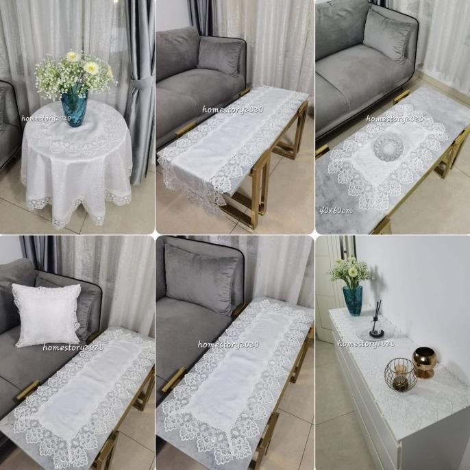 taplak meja tamu sarung bantal kursi taplak bulat kotak panjang katun