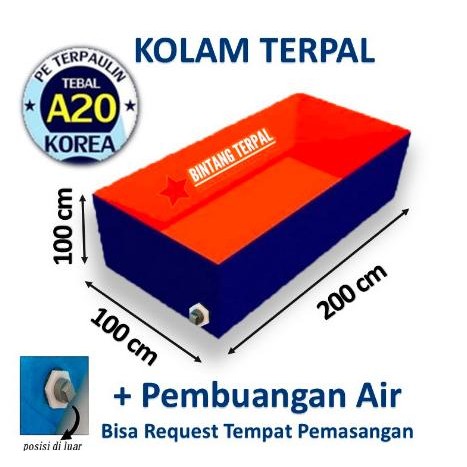 Flase Hot Terpal Kolam Ikan A15 200X100X100 / 100X200X100 Cm / 2X1X1 / 1X2X1 M. Jy-56