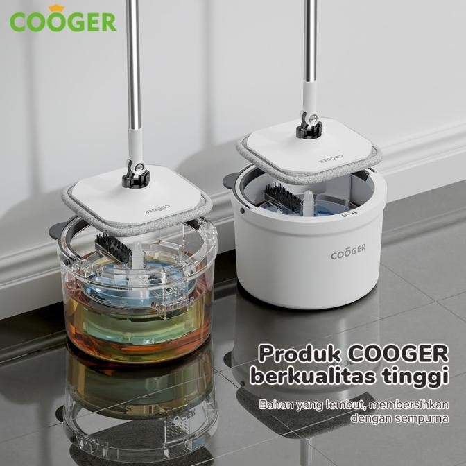 COOGER Pel Panda Dual Clean Mop Upgrade Spin Mop Upgrade Air Bersih Air Kotor Terpisah